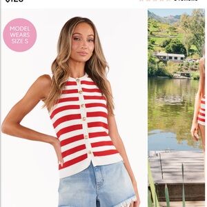 Show Me Your MuMu Red and White Striped Tank Top